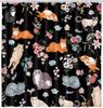 Cat Shower Curtain Black Cute Funny Floral Kitten Boho Bathroom Shower Curtain White Daisies Roses Cat Funny Shower Curtains