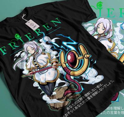 Frieren T-Shirt Beyond Journey's End Fern Stark Mädchen Anime Geschenke Shirt 449