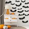 24pcs 3D Bat Halloween Wall Stickers Luminous Glowing Decals Horror Scene Party Decor Spooky Room Layout Removable Wall Art for Haunted House Atmosph