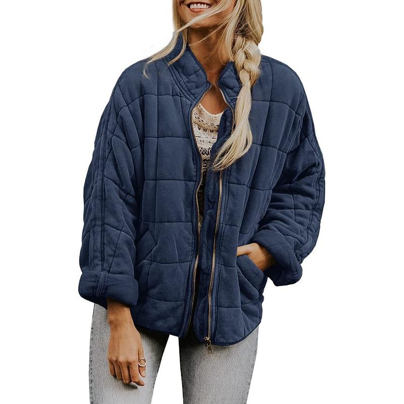 QICED Damen Vintage Casual Einfarbig Druck Herbst Winter Langarm Jacken & Mäntel