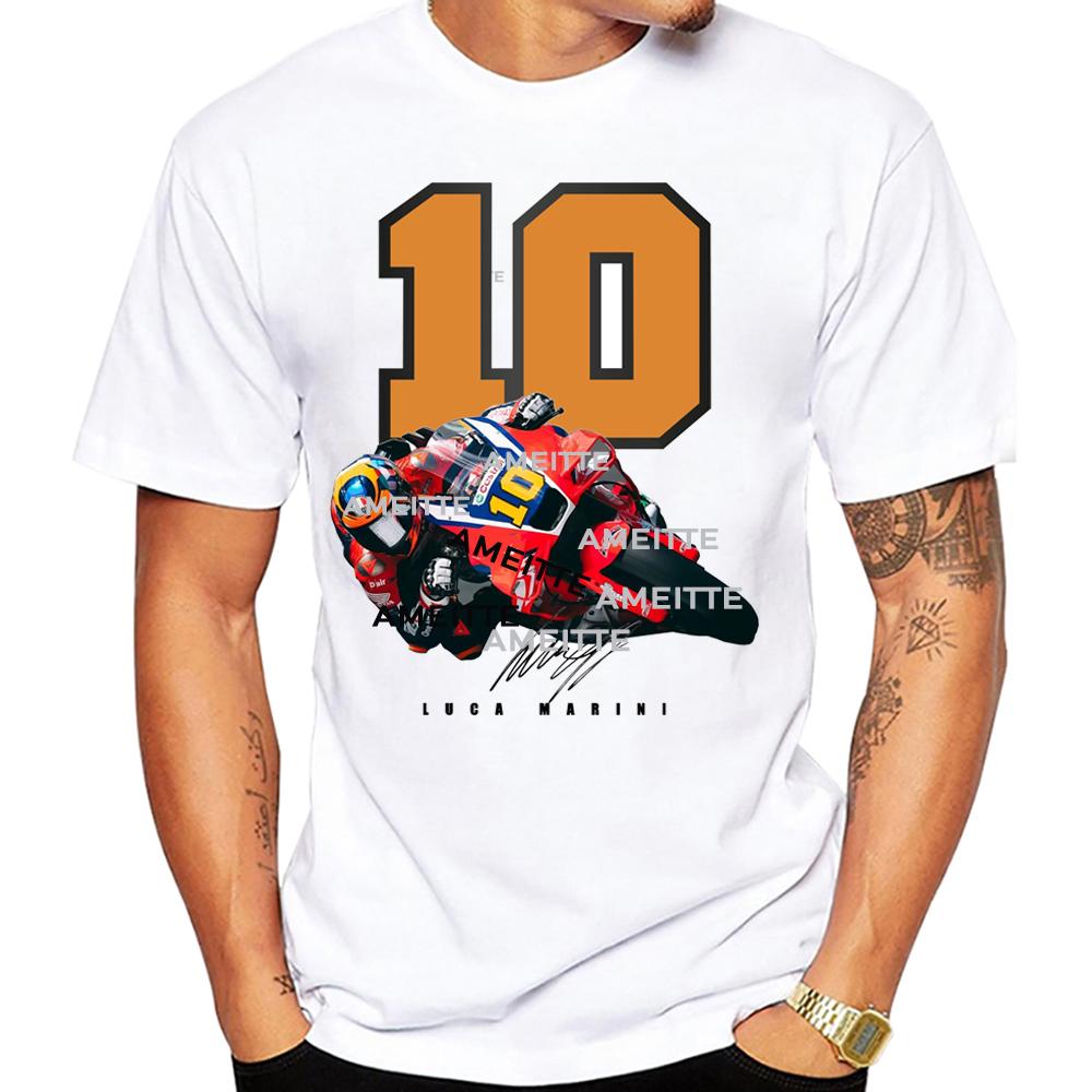2025 New Legend Luca Marini 10 Gp Race Italy Rider Tshirt Summer Unisex Short Sleeve Cool Ride Sport Boy Casual Tees White Tops