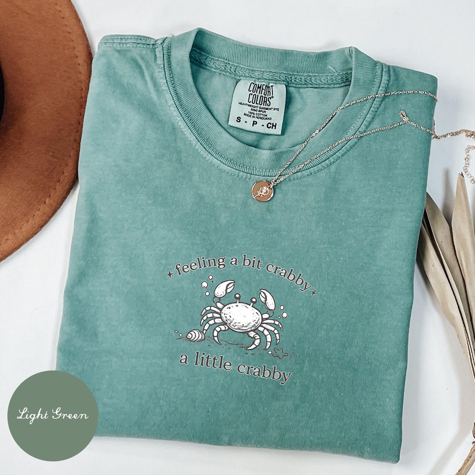 Comfort Colors® A little Crabby Shirt, Minimalist Beach T-shirt, Funny Meme Shirt, Summer Aesthetic Shirt, Coastal Shirt Funny Beach Shirt XL