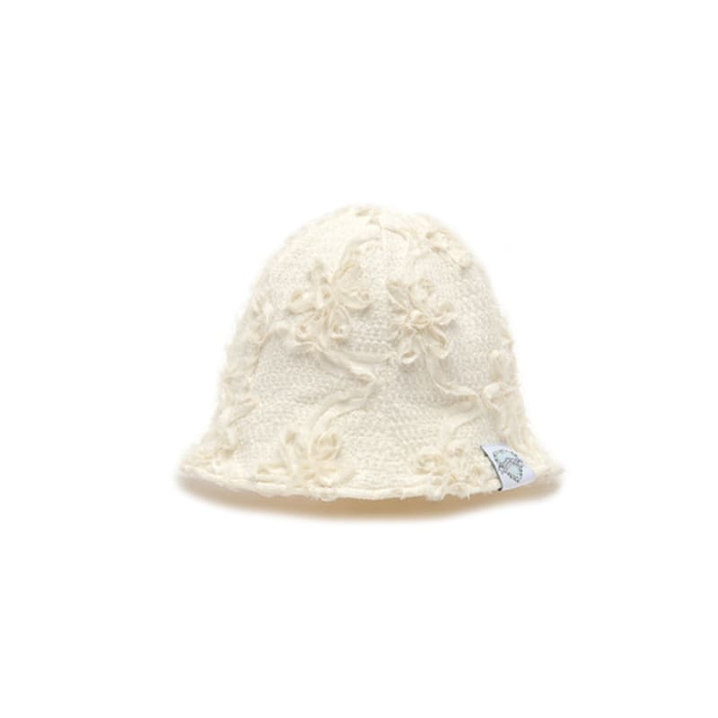 Poesiedame CORSAGE BUCKET HAT IN CREAM