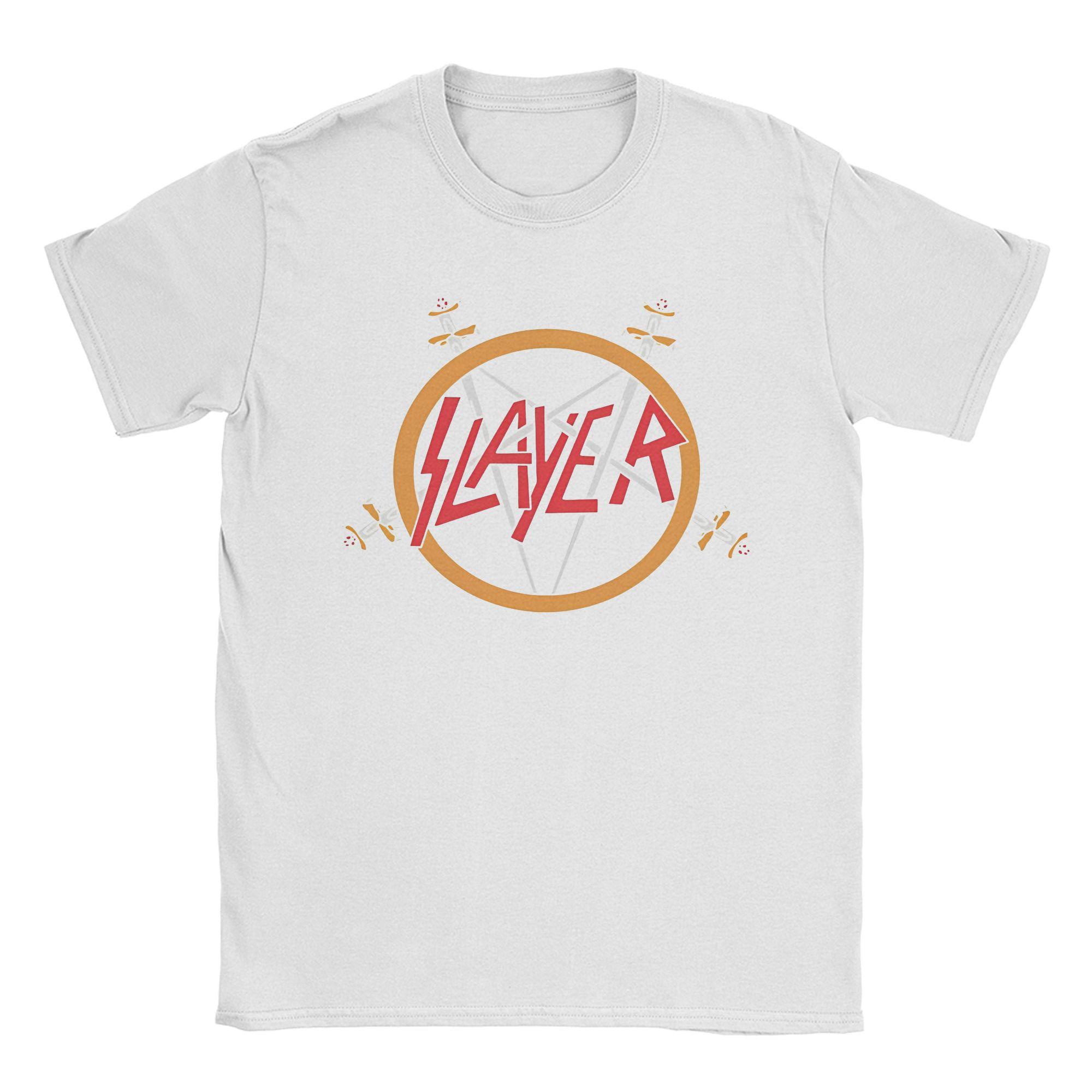 

Футболка з принтом гурту Slayer Чоловіча Жіноча 100% Бавовна Футболка Одяг S білий