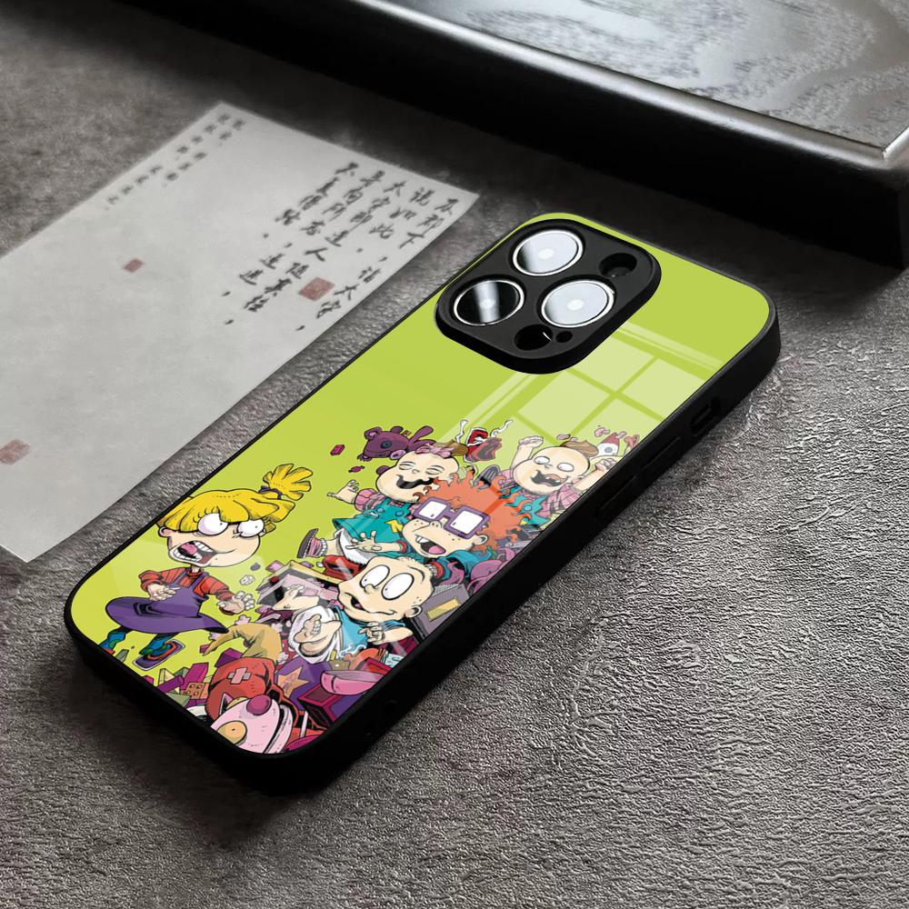 Phone Case For IPhone 17 Pro Max 14 Pro 15 12 11 13 Mini X XR XS 16 Plus SE Glass Cover Boy & Girl Rugrats Chuckie's