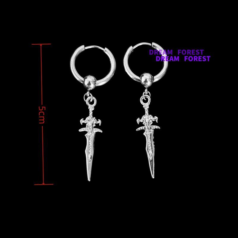 

Hip Hop Texture Chain Earrings Ins Titanium Steel Colorfast Men and Women Japan and South Korea Internet Hot Same Style Fashion Non-Piercing Ear Clip 223 [Ear Acupuncture Version]