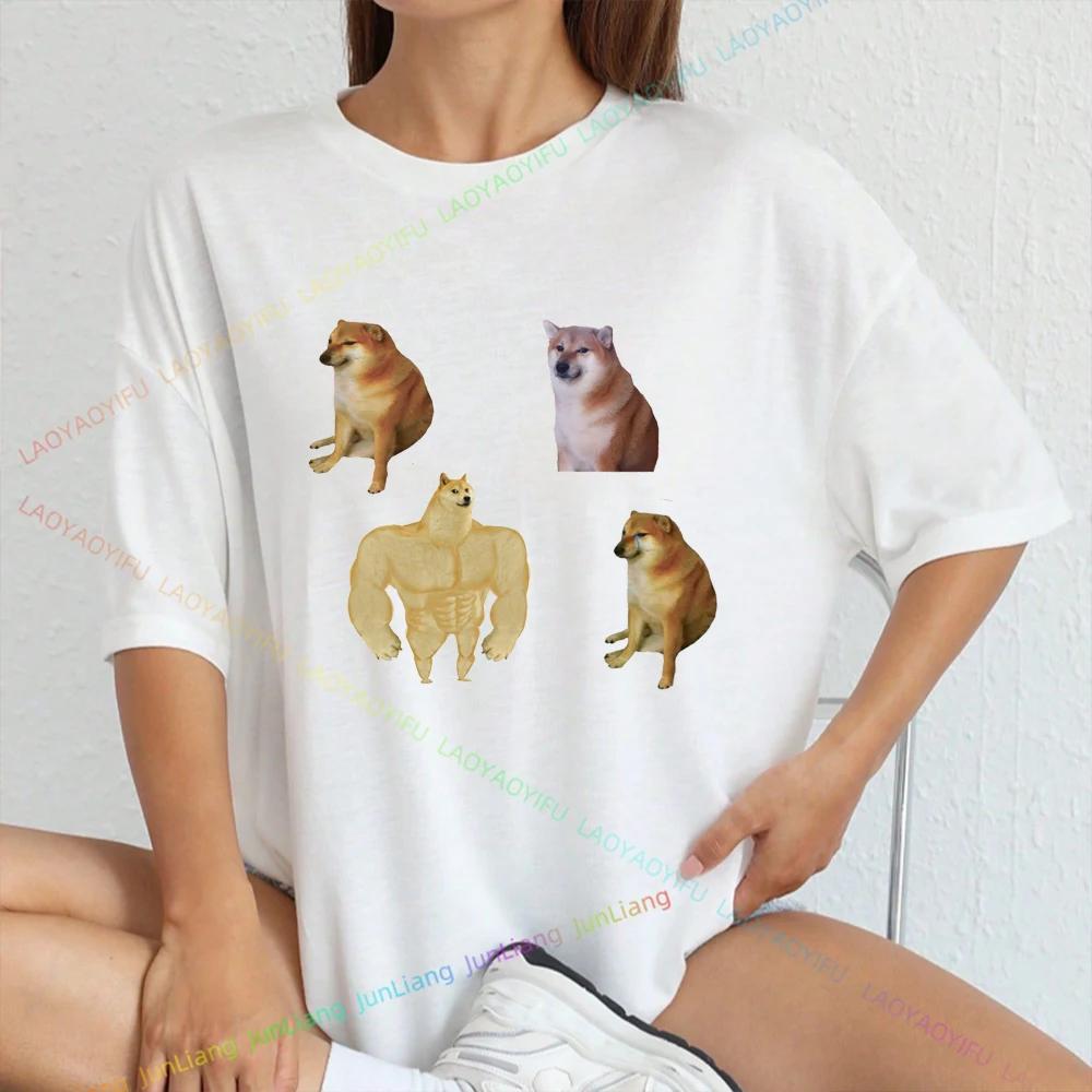 Cheems Dog Short Sleeve Tee OK Boomer Oversized Tshirt Unisex Funny Gifts Mens Clothing Tops Harajuku Top Women Mens Clothes