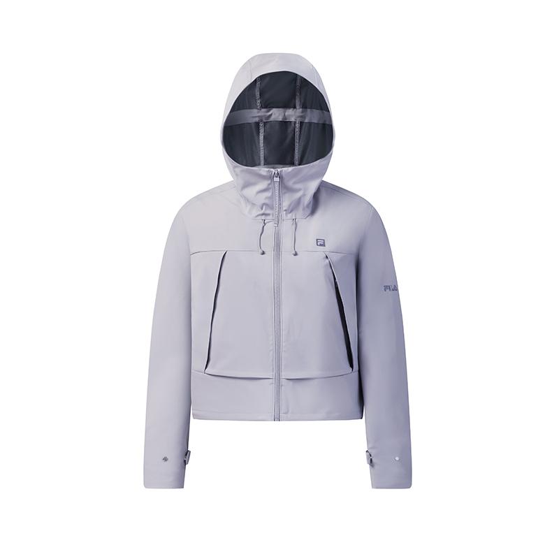 FILA Fitness Minimalist Fashion Classic Sports Training Gym Casual Comfortable Versatile Short Loose Hooded Woven Jacket Women jackets A11W611705FGY