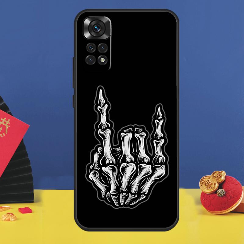 Skeleton Middle Finger Phone Case For Xiaomi Redmi Note 14 Pro 12 11 9 10 13 15 Pro Plus 10C 12C 13C 14C 15C Cover