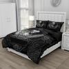 Skull & Skeleton Gothic Vintage Duvet Cover Set 200x200cm King Size Bedding Set Halloween Home Decor Boho Dark Fantasy Bed Set