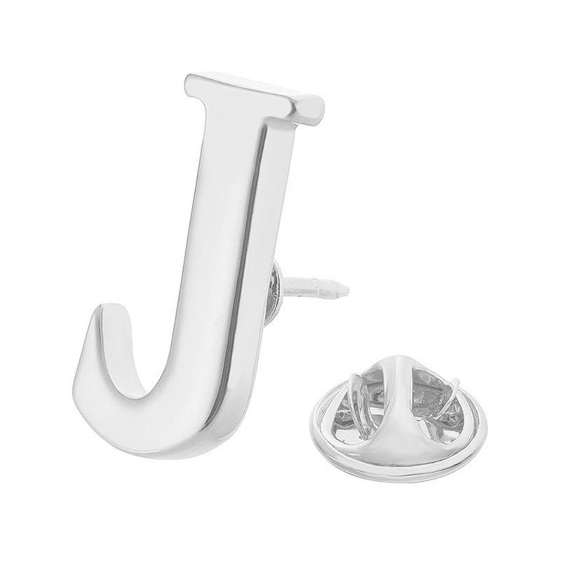 Broșă Metalică Stil Clasic Argintie Litera A-Z de Înaltă Calitate Pin Rever Bărbați Femei Insignă pentru Pălărie Femei Eșarfă Rucsac Bijuterii