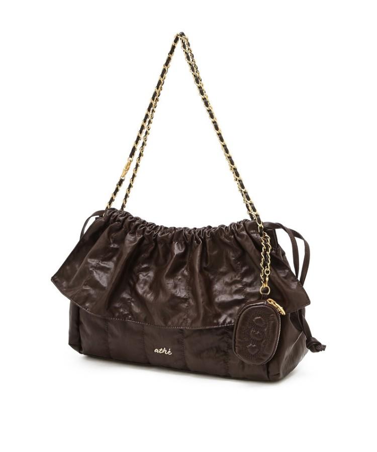 Athe Vanessabruno [Frill] Brown Dupeskin Shoulder Bag M Aaba6F720W2