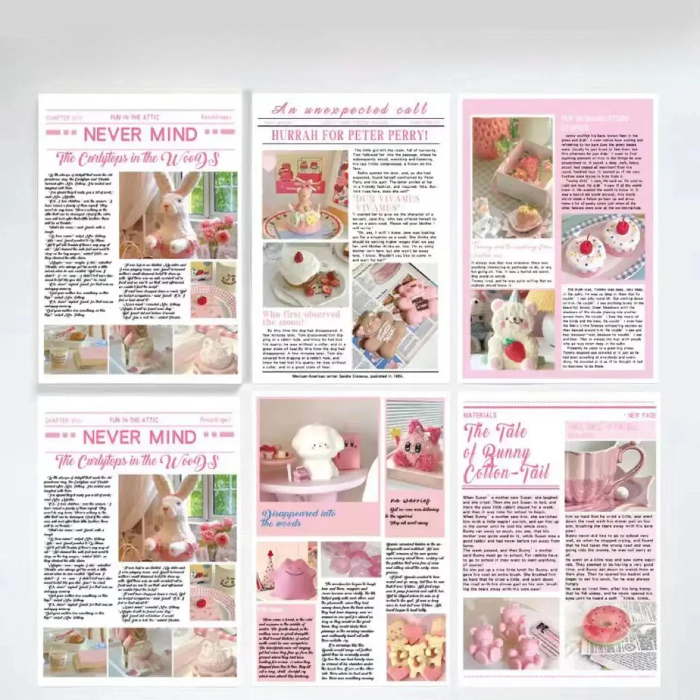 

50 шт. милый милый розовый журнал серии скрапбукинг журнал материал основа бумага милый девичья спальня настенное украшение постер