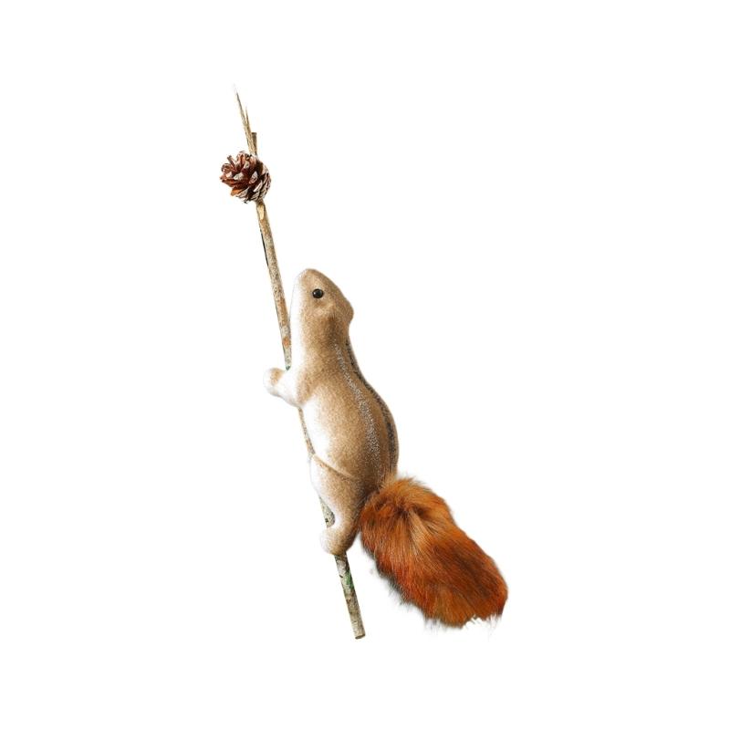 Artificial Squirrel Decoration Christmas Tree Hanging Ornament For Door Mantel Window Wedding Christmas Party Decoration