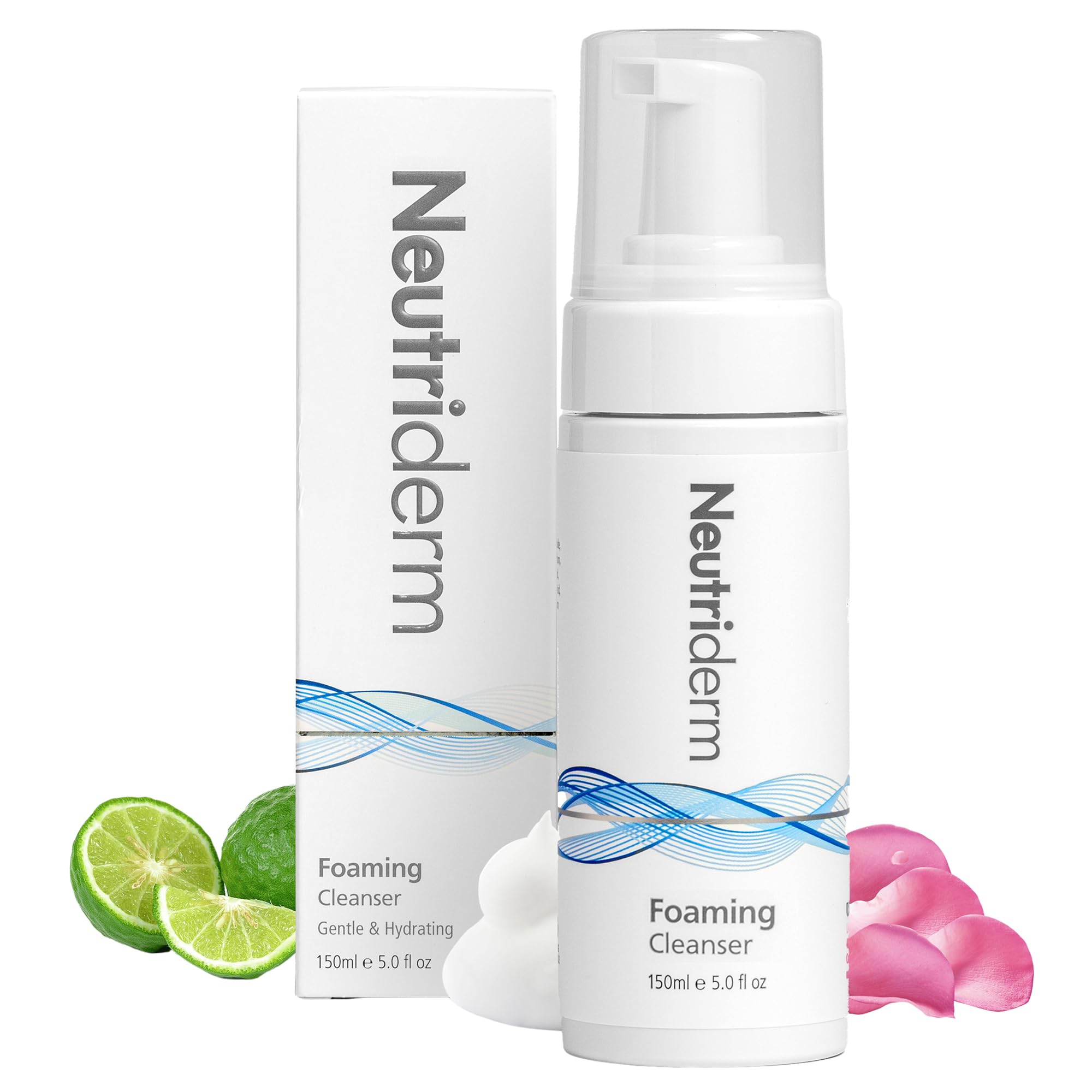 Neutriderm Foaming Cleanser Face Wash For Dry Skin: Ultra Hydrating Facial Cleanser With Niacinamide, Vitamin C, Provitamin B5 Cleansing Foam - Fac
