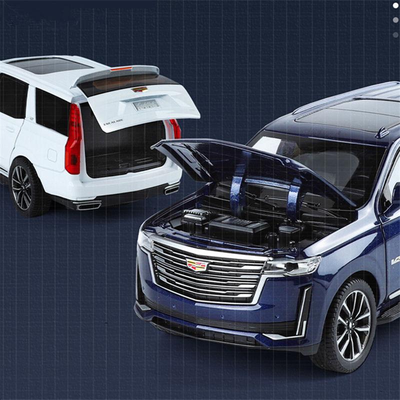 1/24 Escalade SUV Alloy Car Model Diecast Metal Off-road Vehicles Car Model Sound Light Simulation Collection Childrens Toy Gift