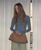 Mejongkeulem Check Frill Layered Skirt_ Mustard