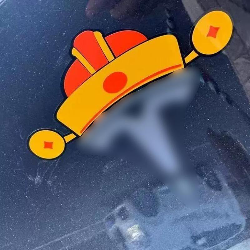 Car Creative Christmas Hat Sticker For Tesla Glass Window Decoration Stickers Car Accessories