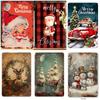 Retro Christmas  Tin Sign Wall Art Handmade Metal Decor for Home Bar Office Vintage Industrial Style