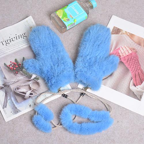 Fashion Winter Women Gloves Genuine 100% Real Mink Fur Glove Knitted Mittens Thick Warm Fur Gloves Mittens