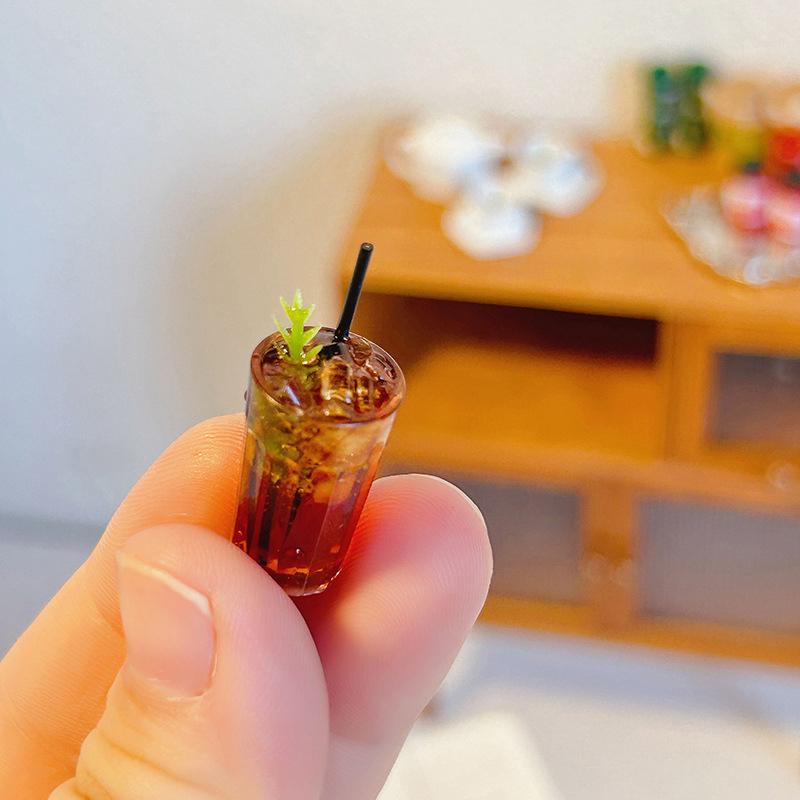 

Doll House Accessories Miniature Internet Celebrity Ice American Latte Café Toy Decoration Model кофейный