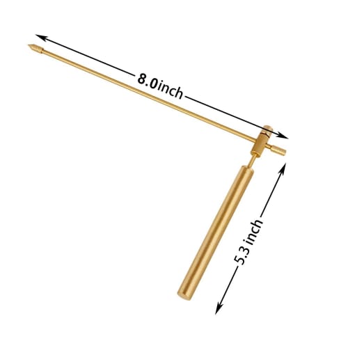 Two-Piece Copper Dowsing Rod Set for Water Detection/Seek Detection, Divining Rod Positioning Tool, Gold, 21cm Long