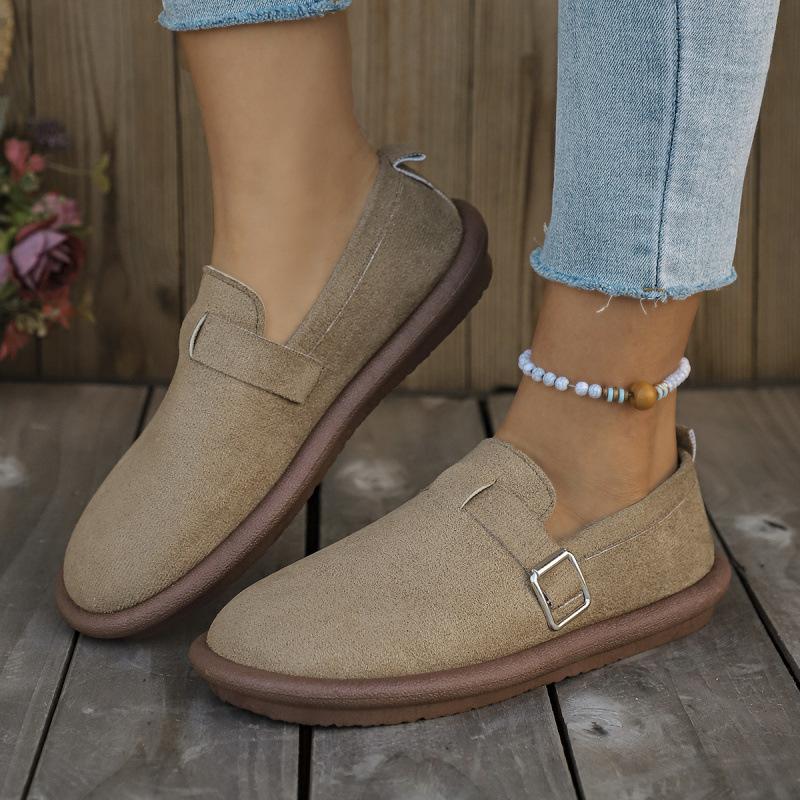 

Женские ретро-лоферы Birkenstock с толстой подошвой, весна-осень 2026, новые, на плоской подошве, нескользящие, для ношения с юбкой, мягкая подошва, однотонные туфли 35 светло-коричневого
