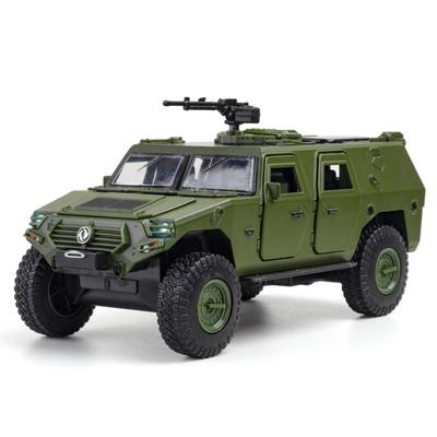 1/28 Scale Dongfeng Warriors Military Diecast Alloy Car Model, Pull Back Toy Truck with Sound and Light for Kids Adults Gift Collection