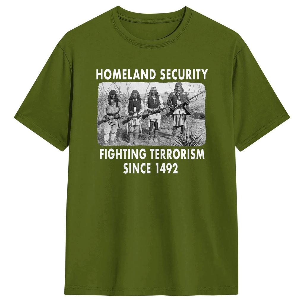 Unisex Womens TShirt Homeland Security Fighting Terrorism T Shirts Harajuku Summer Tee Shirt Streetwear Cotton Clothing Gift