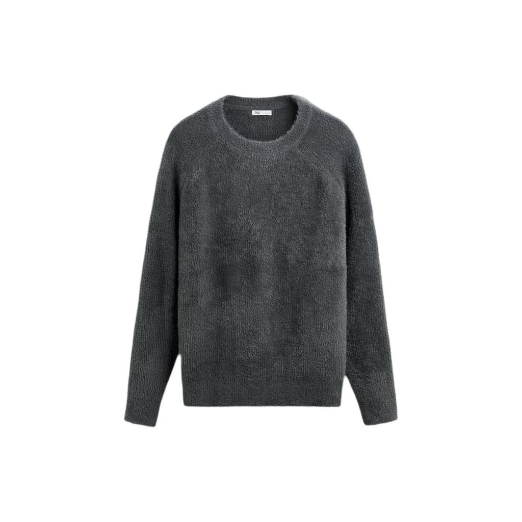 Zara Solid Color Round Neck Textured Knit Sweater Men Sweater 05536412801-36