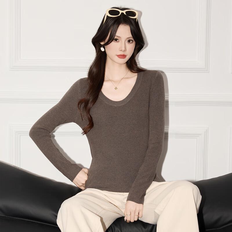 Terloman Women's U-Neck Knit Sweater