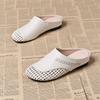 Fashion Baotou Slippers for Women's Outdoor Wear New Fashionable Hand Woven Design Cool Slippers with Hollow Out Monochrome Flat Shoes