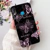 For Infinix Hot 8 Phone Case Hot 8 Lite Hot8 X650 X650C X650B X650D Elegant Floral Cat Pattern Black Silicone Soft TPU Cases