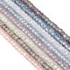 1 Strand 5x8mm Electroplated Glass Beads Transparent Colorful Wheel Shaped Loose Spaced Beads For DIY Bracelet Necklace Supplies