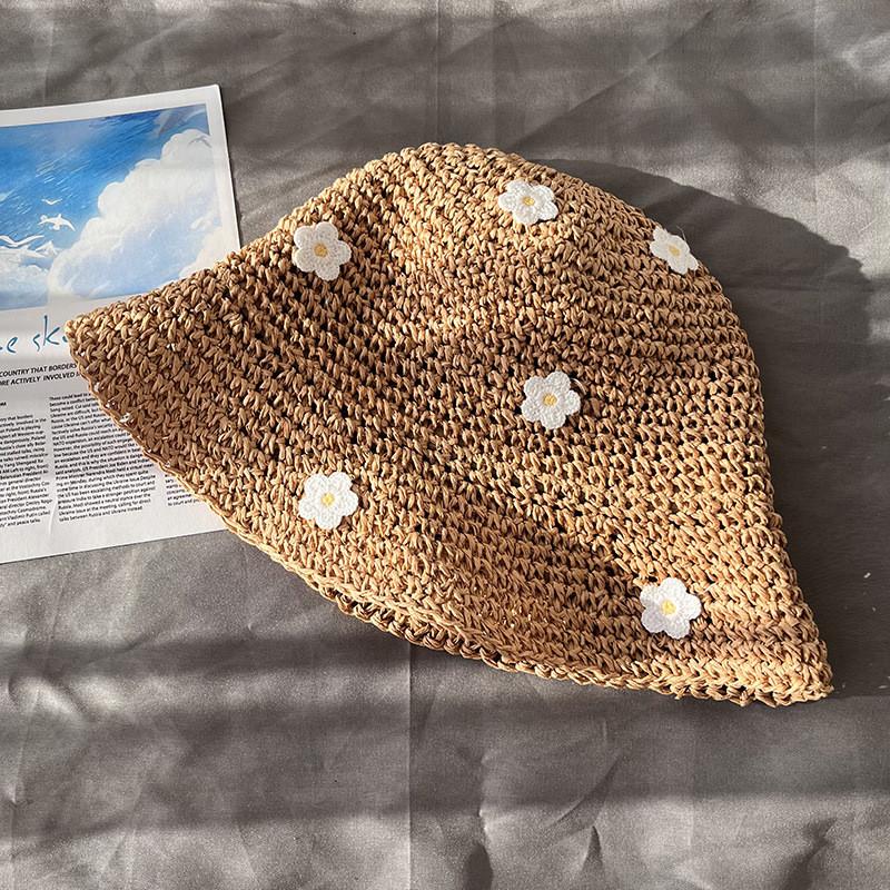 Flower Pattern Fisherman Hat Made Of Breathable Bamboo Fiber For Sun Protection