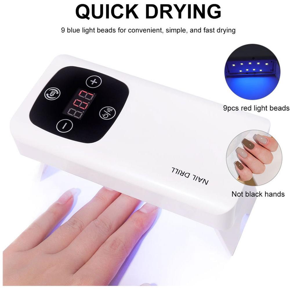 Handheld Nail Drill Electric Manicure Machine Cordless Portable Rechargeable Professional Polisher File Tool