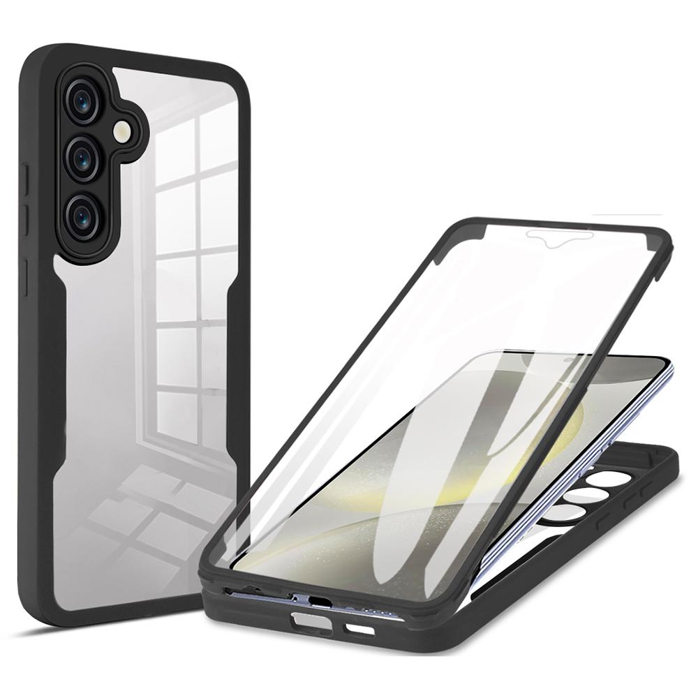 

For Samsung Galaxy S24 FE Case Acrylic+TPU Clear Phone Cover with PET Screen Film A