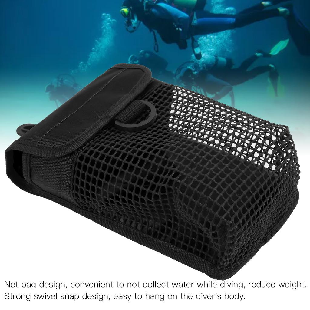 21x14cm Portable Diving Mesh Gear Bag with Buckle Lightweight Underwater Marker Mesh Pouch