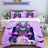 3pcs Moon Goddess Cat Pattern Bedding Set, 1* Cover + 2*Pillowcases, Printed Bedding Set, Soft and ComfortableN068