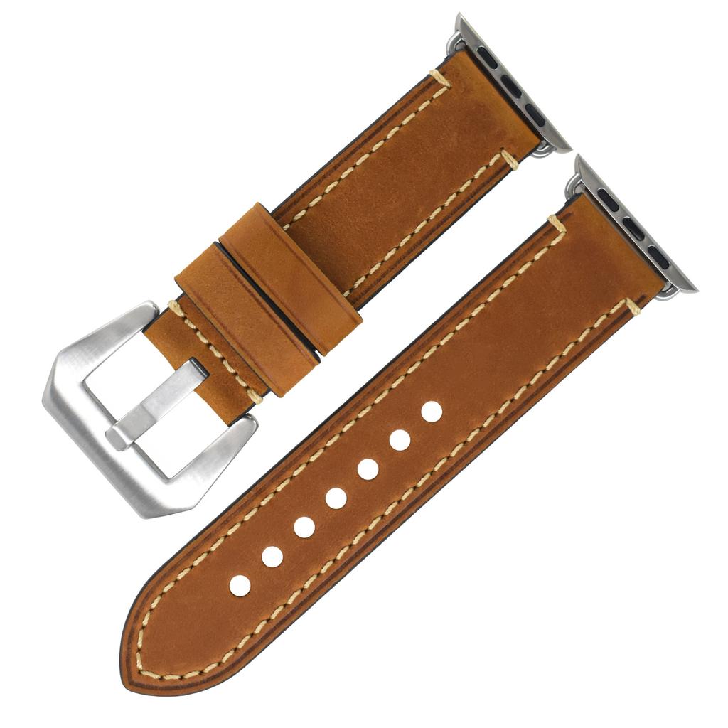 Suitable For Apple S7 Watch Apple Iwatch Strap First Layer Crazy Horse Leather Pin Buckle Watch8 Watch Strap