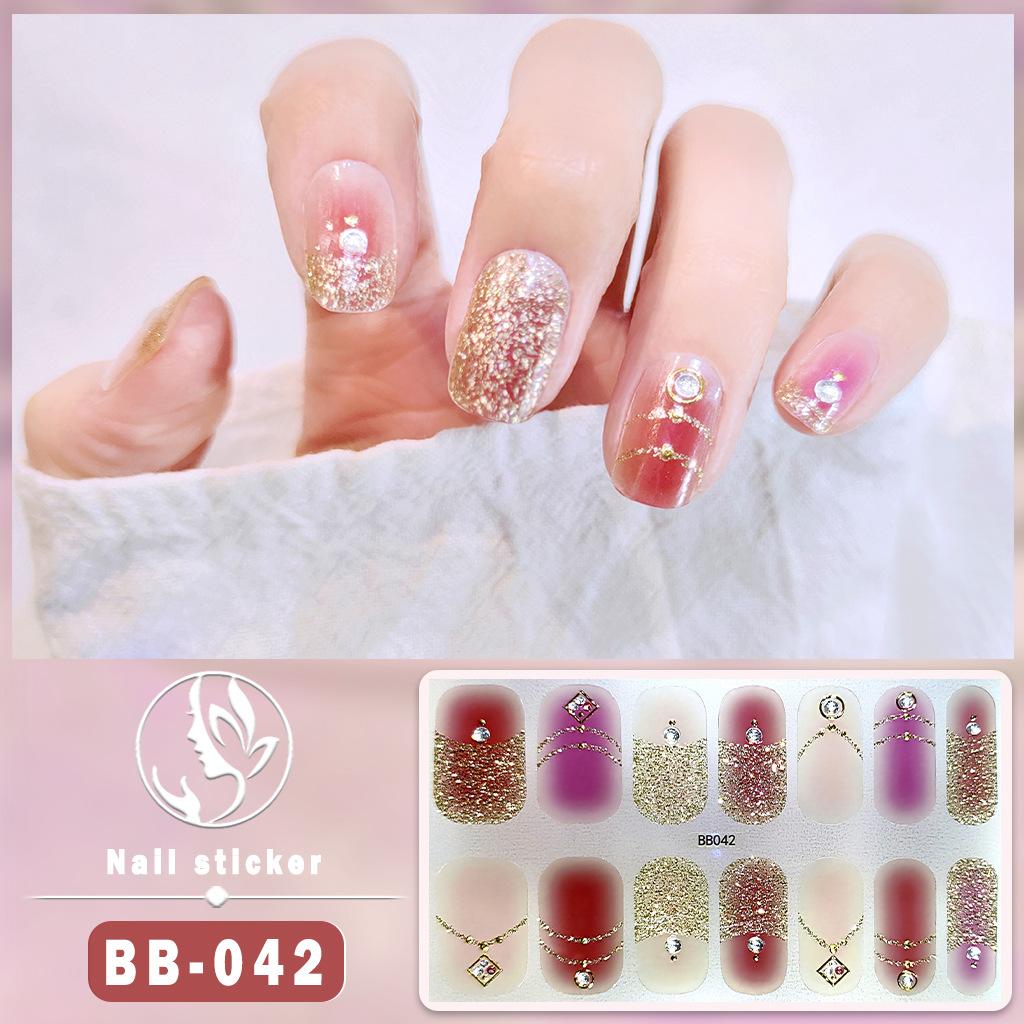BB 5D No-Bake Gel Nail Sticker Light Therapy Nail Film Nail Sticker Full 3D Hot Gold Wearing Nail Sticker