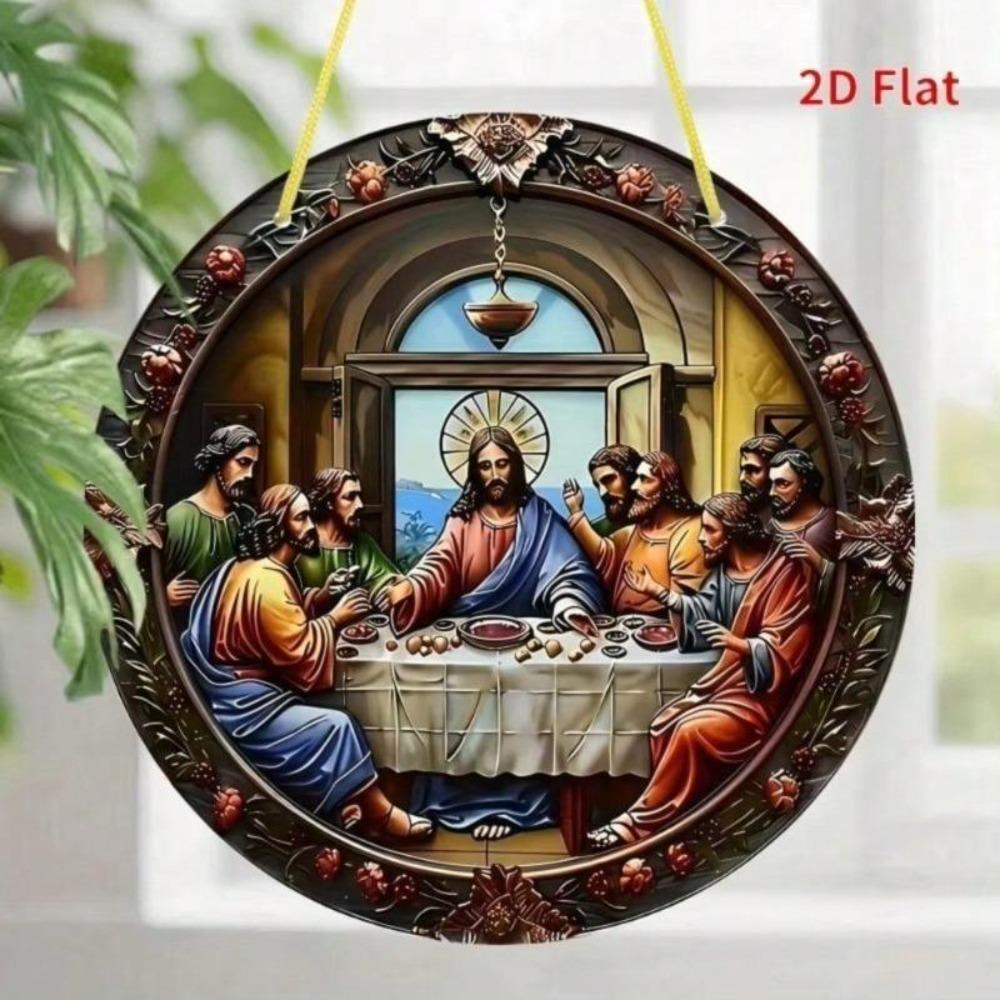 Religiöse Wandkunst im Vintage-Stil: Das letzte Abendmahl Metallblechschild