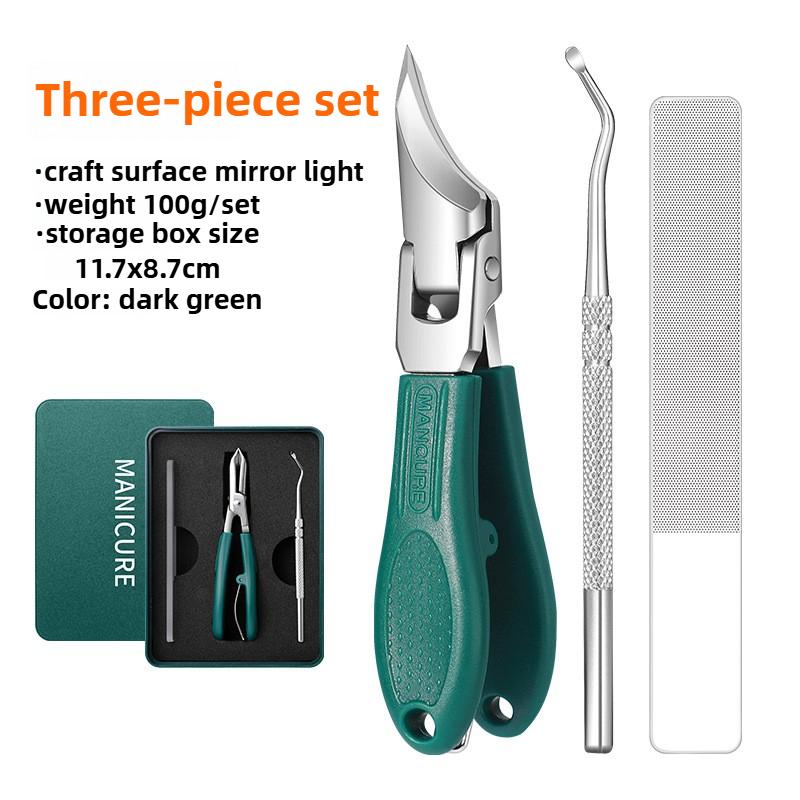 Eagle Beak Beveled Nail Clippers,Wide Jaw Opening Anti-Splash Slanted Nail Clipper,Edge Nail Clippers 3-Piece Set