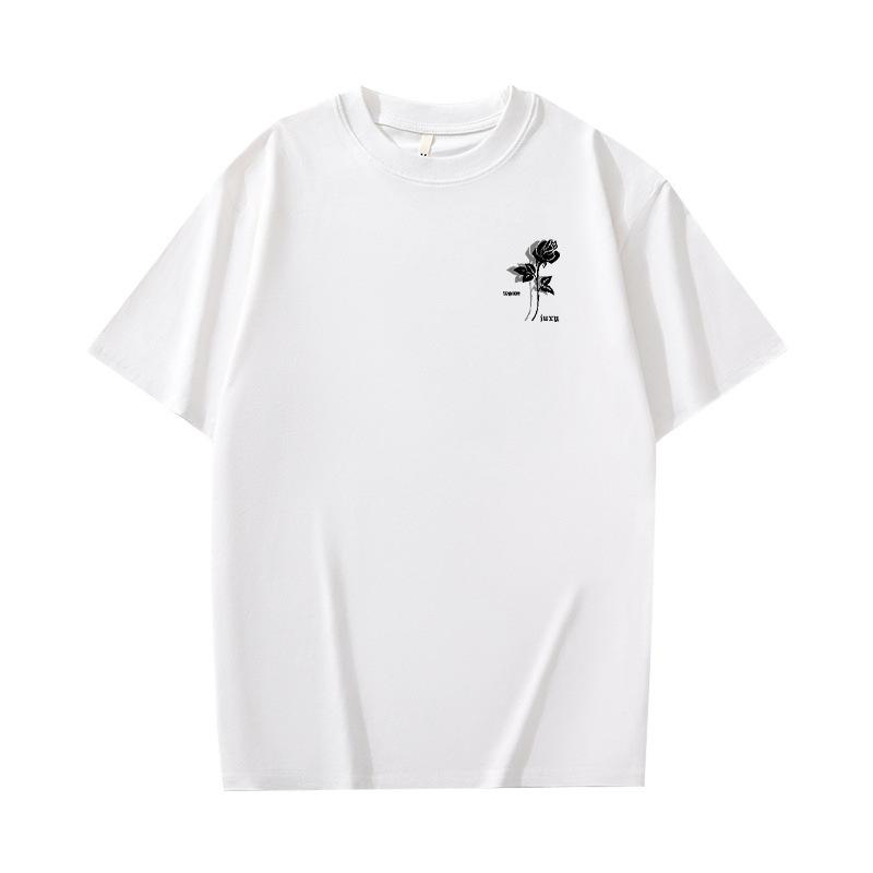 Men's 100% High-Quality Cotton Fashionable Short - Sleeve T - Shirt Summer - Match Casual Top with a Trendy Loose-Fitting Style