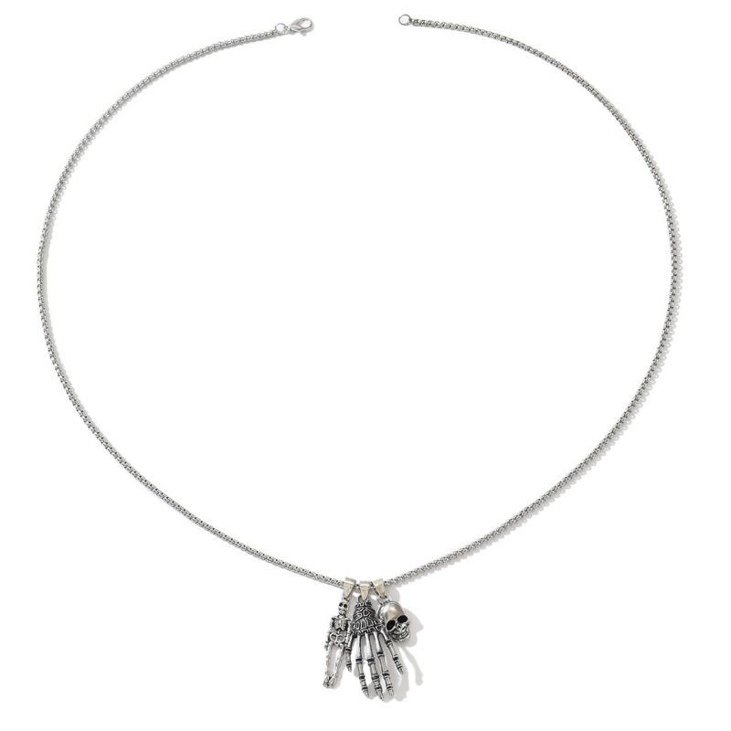 Halloween Punk Necklace Hip Hop Diablo Skull Palm Pendant Niche Exaggerated Spider Ornament