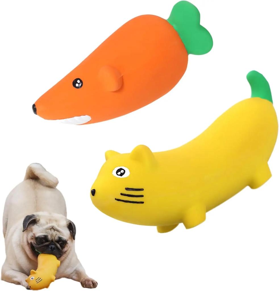 Dog Squeaky Chew Toys Durable Banana Shape Pet Puppy Chewing Toy Suitable for Small Medium Dogs Training and Entertaining