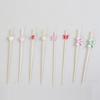 100Pcs Butterfly Disposable Bamboo Skewers Food Cocktail Picks Buffet Fruit Cupcake Fork Sticks Party Table Decoration Supplies