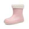 Rain Shoes Women's Fashion Wear Rain Waterproof Non-slip Soft Sole Student Short Rain Boots Velvet Warm Water Shoes