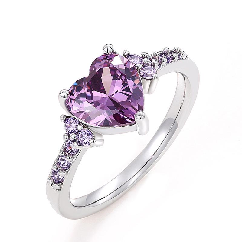 Huitan Elegant Heart-Shaped Ring for Women - Fashionable Wedding Bride Proposal Jewelry