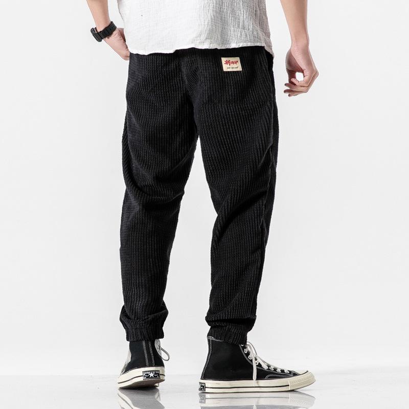 Men's Loose Fit Corduroy Casual Pants - Japanese & Chinese Style, Spring/Autumn Collection.